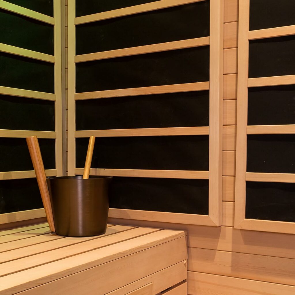 infrared panels in a sauna