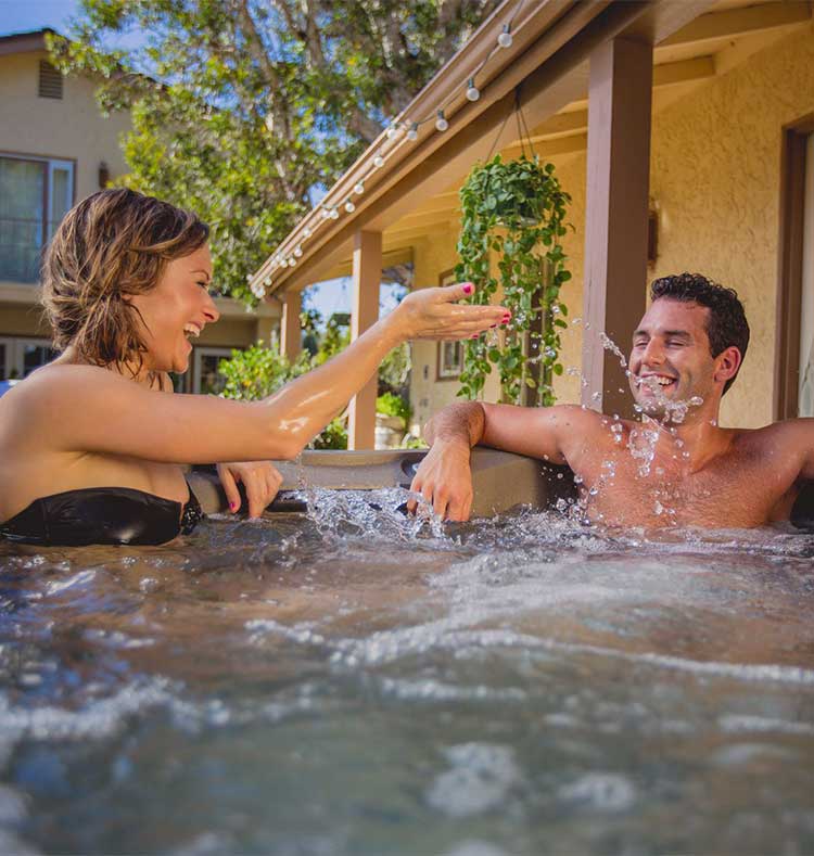 couple in a hot tub